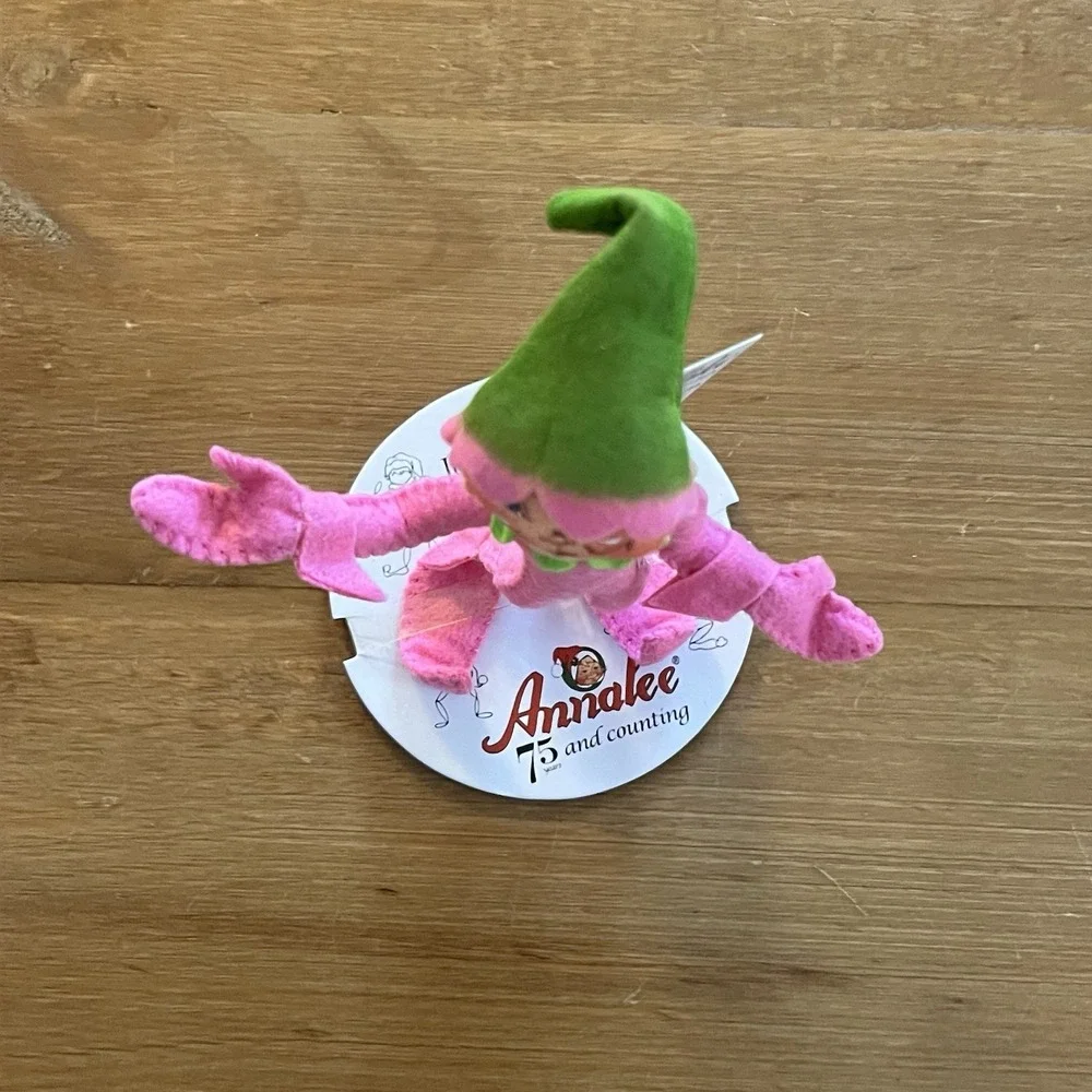 NWT Annalee 2022 Spring Flower Elf Doll  Pink Green 75th Display Card Whimsy